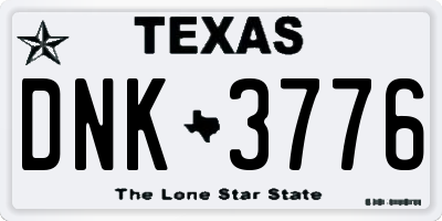 TX license plate DNK3776