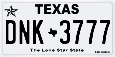 TX license plate DNK3777