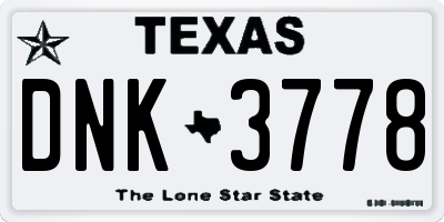 TX license plate DNK3778