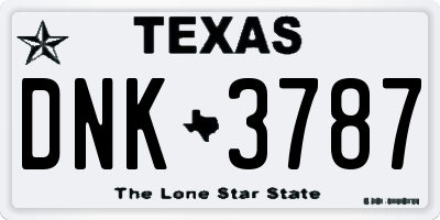 TX license plate DNK3787