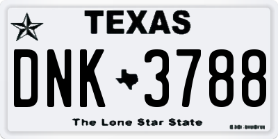 TX license plate DNK3788