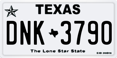 TX license plate DNK3790