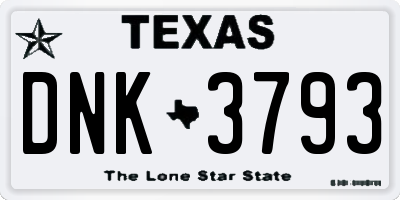 TX license plate DNK3793