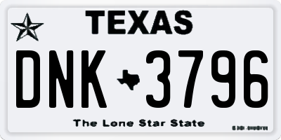 TX license plate DNK3796