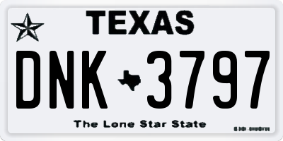 TX license plate DNK3797