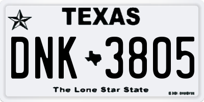 TX license plate DNK3805