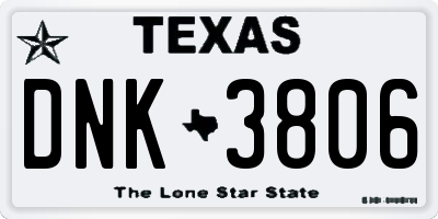 TX license plate DNK3806