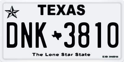 TX license plate DNK3810