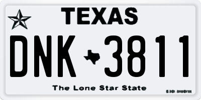 TX license plate DNK3811