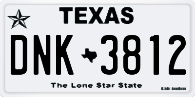 TX license plate DNK3812
