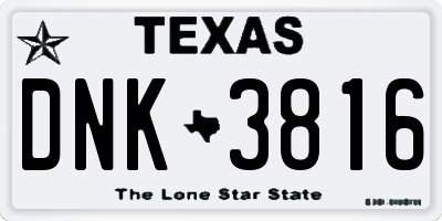 TX license plate DNK3816