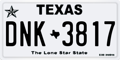 TX license plate DNK3817
