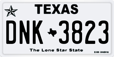 TX license plate DNK3823