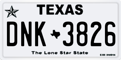 TX license plate DNK3826
