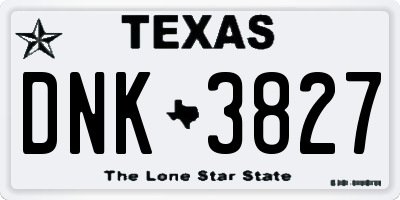TX license plate DNK3827