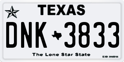 TX license plate DNK3833