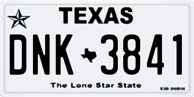 TX license plate DNK3841