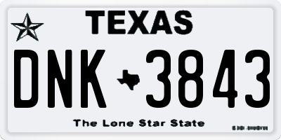 TX license plate DNK3843