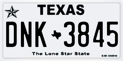 TX license plate DNK3845