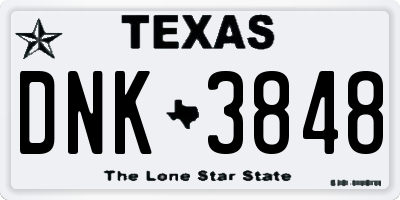 TX license plate DNK3848