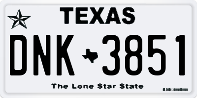 TX license plate DNK3851