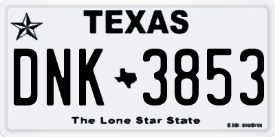 TX license plate DNK3853