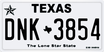 TX license plate DNK3854