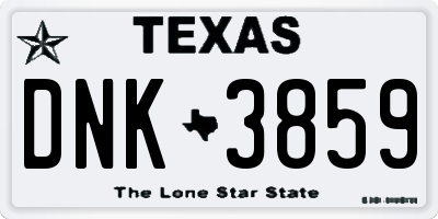 TX license plate DNK3859