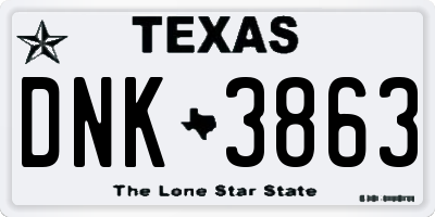 TX license plate DNK3863