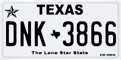 TX license plate DNK3866