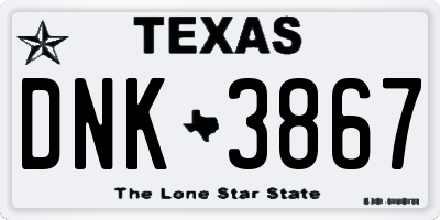 TX license plate DNK3867