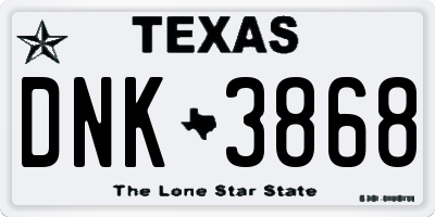 TX license plate DNK3868