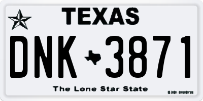 TX license plate DNK3871