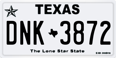 TX license plate DNK3872