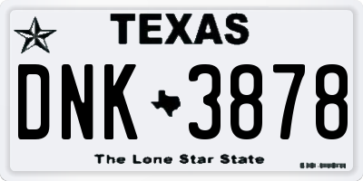 TX license plate DNK3878