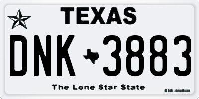 TX license plate DNK3883
