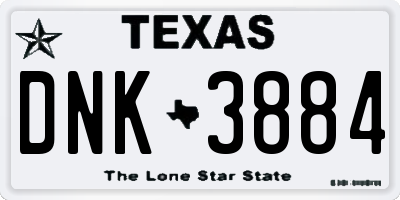 TX license plate DNK3884