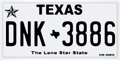 TX license plate DNK3886