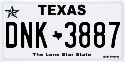 TX license plate DNK3887