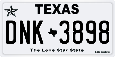 TX license plate DNK3898