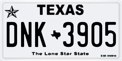 TX license plate DNK3905