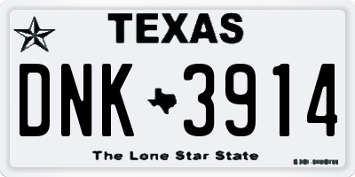 TX license plate DNK3914