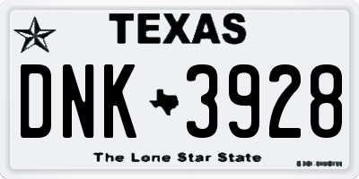TX license plate DNK3928