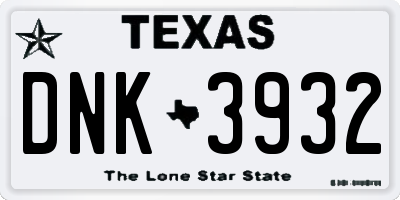 TX license plate DNK3932