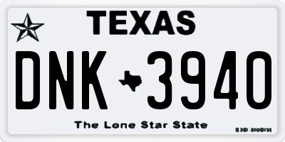 TX license plate DNK3940