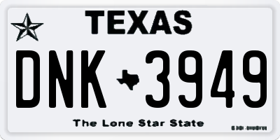 TX license plate DNK3949
