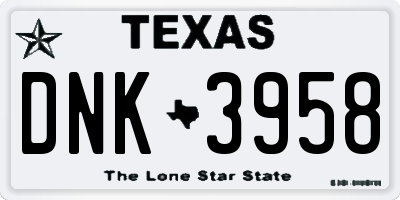 TX license plate DNK3958