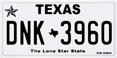 TX license plate DNK3960
