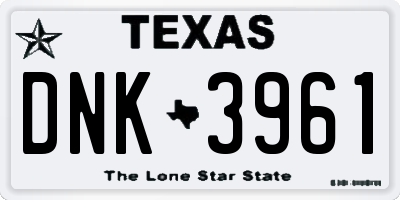 TX license plate DNK3961