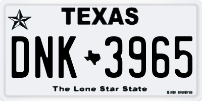 TX license plate DNK3965